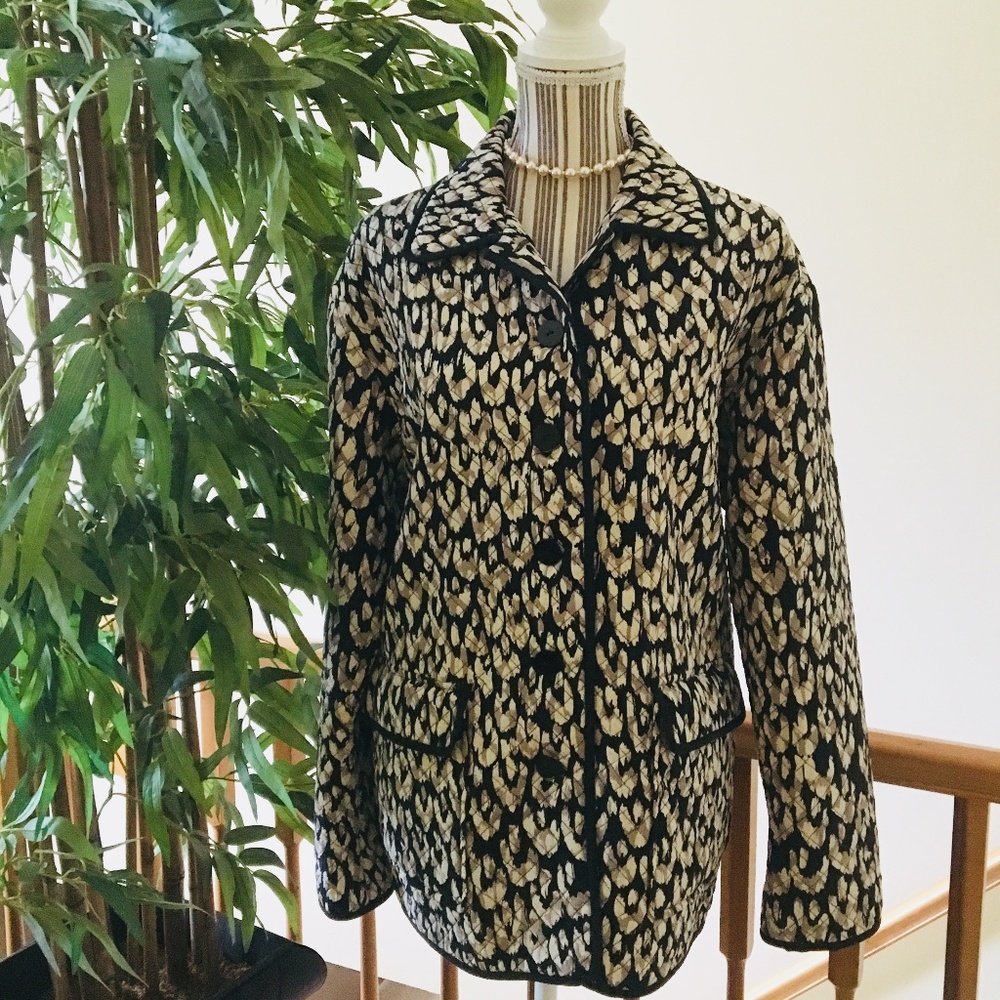 Maggy London Quilted Silk Jacket Size 10